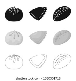 Vector design of products  and cooking icon. Set of products  and appetizer stock vector illustration.