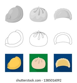 Vector design of products  and cooking icon. Set of products  and appetizer stock vector illustration.