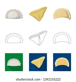 Vector design of products  and cooking icon. Set of products  and appetizer stock vector illustration.