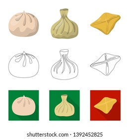 Vector design of products  and cooking icon. Collection of products  and appetizer stock vector illustration.