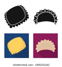 Vector design of products  and cooking icon. Collection of products  and appetizer vector icon for stock.