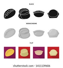 Vector design of products  and cooking icon. Collection of products  and appetizer vector icon for stock.