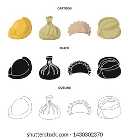 Vector design of products and cooking icon. Set of products and appetizer stock symbol for web.
