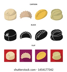 Vector design of products and cooking icon. Set of products and appetizer stock vector illustration.