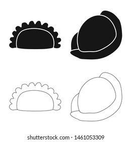 Vector design of products and cooking icon. Collection of products and appetizer vector icon for stock.