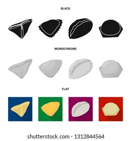 Vector design of products  and cooking logo. Set of products  and appetizer stock symbol for web.