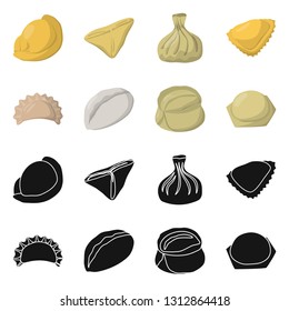 Vector design of products  and cooking logo. Collection of products  and appetizer vector icon for stock.