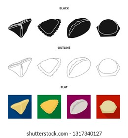 Vector design of products  and cooking logo. Collection of products  and appetizer stock symbol for web.