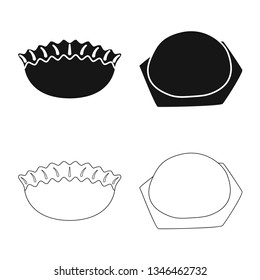 Vector design of products  and cooking logo. Set of products  and appetizer stock symbol for web.