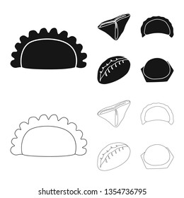 Vector design of products  and cooking logo. Collection of products  and appetizer stock symbol for web.