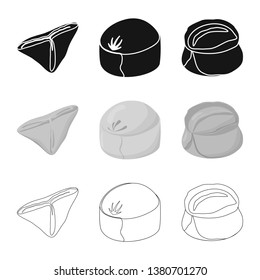 Vector design of products  and cooking logo. Collection of products  and appetizer stock symbol for web.
