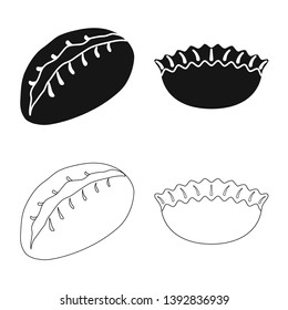 Vector design of products  and cooking logo. Collection of products  and appetizer stock vector illustration.