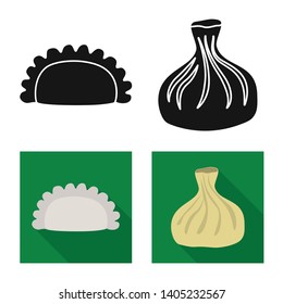 Vector design of products  and cooking logo. Collection of products  and appetizer vector icon for stock.