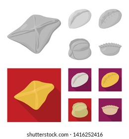 Vector design of products  and cooking logo. Set of products  and appetizer stock vector illustration.