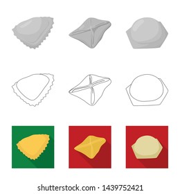 Vector design of products and cooking logo. Set of products and appetizer vector icon for stock.