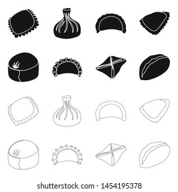Vector design of products and cooking logo. Collection of products and appetizer stock vector illustration.
