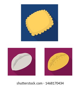 Vector design of products and cooking logo. Set of products and appetizer stock vector illustration.