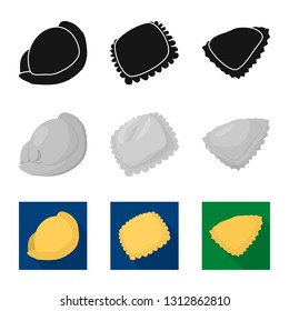 Vector design of products  and cooking sign. Set of products  and appetizer vector icon for stock.