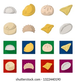 Vector design of products  and cooking sign. Set of products  and appetizer vector icon for stock.