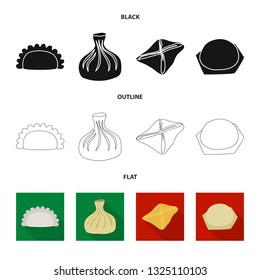 Vector design of products  and cooking sign. Set of products  and appetizer stock vector illustration.