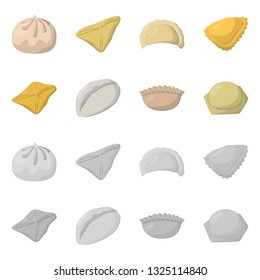 Vector design of products  and cooking sign. Set of products  and appetizer stock vector illustration.