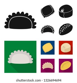 Vector design of products  and cooking sign. Collection of products  and appetizer stock symbol for web.