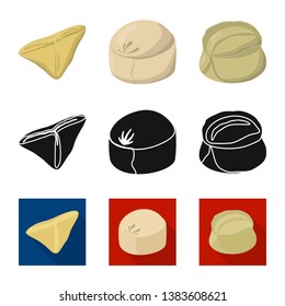 Vector design of products  and cooking sign. Set of products  and appetizer vector icon for stock.