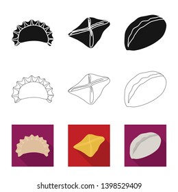 Vector design of products  and cooking sign. Set of products  and appetizer vector icon for stock.