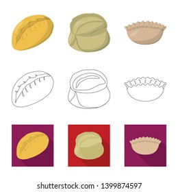 Vector design of products  and cooking sign. Collection of products  and appetizer vector icon for stock.