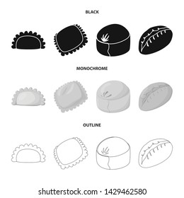 Vector design of products and cooking sign. Set of products and appetizer vector icon for stock.