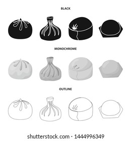 Vector design of products and cooking sign. Set of products and appetizer stock vector illustration.