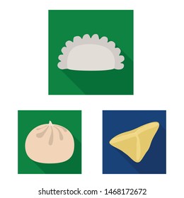Vector design of products and cooking sign. Collection of products and appetizer stock symbol for web.