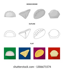 Vector design of products  and cooking symbol. Collection of products  and appetizer stock vector illustration.
