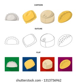 Vector design of products  and cooking symbol. Collection of products  and appetizer vector icon for stock.