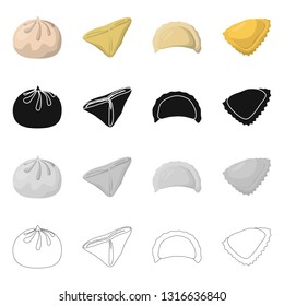 Vector design of products  and cooking symbol. Set of products  and appetizer vector icon for stock.