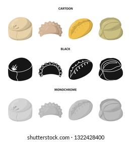 Vector design of products  and cooking symbol. Set of products  and appetizer stock symbol for web.