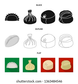 Vector design of products  and cooking symbol. Set of products  and appetizer stock symbol for web.