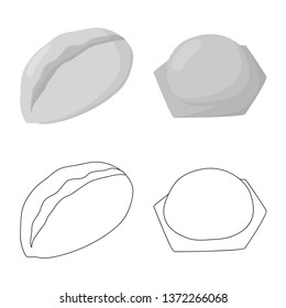 Vector design of products  and cooking symbol. Set of products  and appetizer stock vector illustration.
