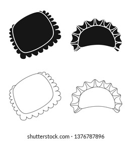 Vector design of products  and cooking symbol. Collection of products  and appetizer stock vector illustration.