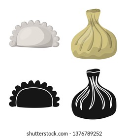 Vector design of products  and cooking symbol. Set of products  and appetizer stock vector illustration.