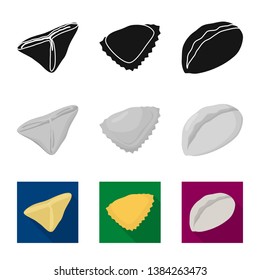 Vector design of products  and cooking symbol. Set of products  and appetizer stock symbol for web.