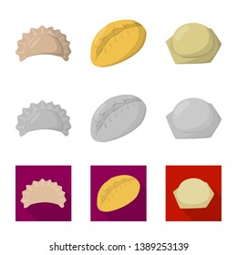 Vector design of products  and cooking symbol. Collection of products  and appetizer vector icon for stock.