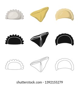 Vector design of products  and cooking symbol. Set of products  and appetizer vector icon for stock.