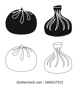 Vector design of products  and cooking symbol. Collection of products  and appetizer stock vector illustration.
