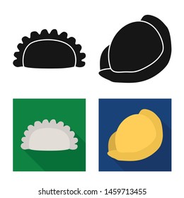 Vector design of products and cooking symbol. Set of products and appetizer stock vector illustration.
