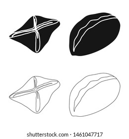 Vector design of products and cooking symbol. Set of products and appetizer stock vector illustration.