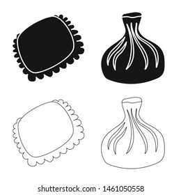 Vector design of products and cooking symbol. Collection of products and appetizer vector icon for stock.