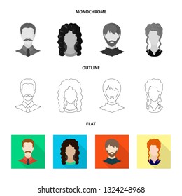 Vector design of professional and photo icon. Collection of professional and profile stock vector illustration.