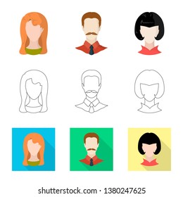 Vector design of professional and photo icon. Collection of professional and profile stock vector illustration.