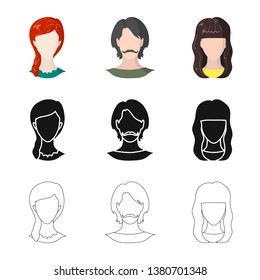 Vector design of professional and photo icon. Collection of professional and profile stock vector illustration.